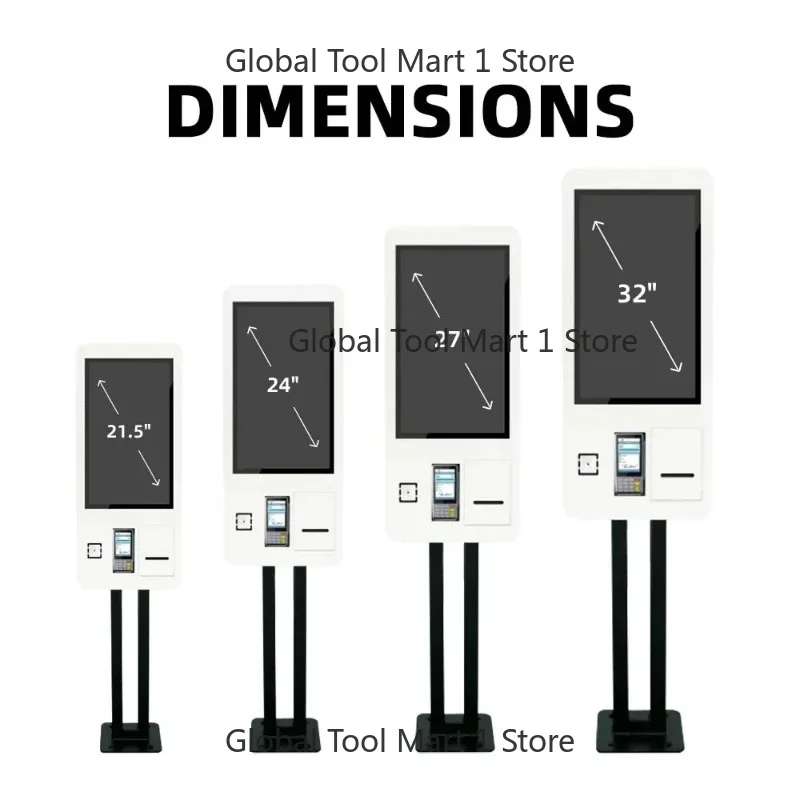 

32 Inch Wall Mount Self Service Order Kiosk For Fast Food Restaurant POS Terminal