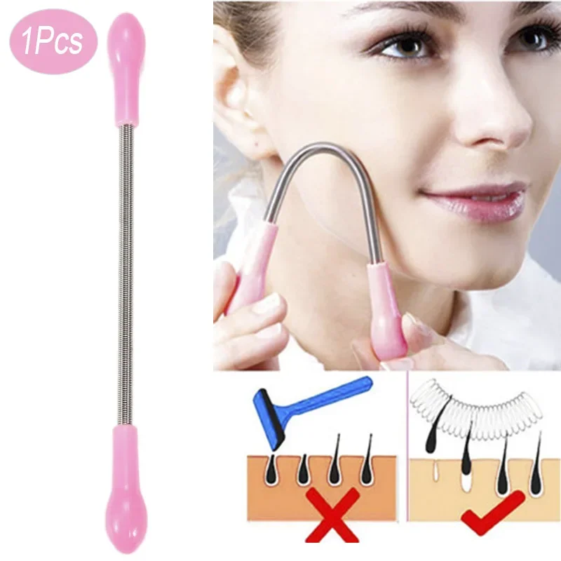 Face Hair Spring Remover Stick Removal Threading Beauty Tool Epilator Cream Hair Removal Tool  Stainless Steel Epilator Stick