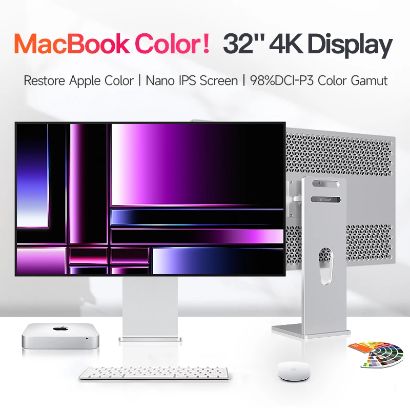 

32"4K Professional Monitor LG Panel 10Bit 98% Color Gamut 450cd/㎡ Perfect for Designers with Aluminum Alloy Body