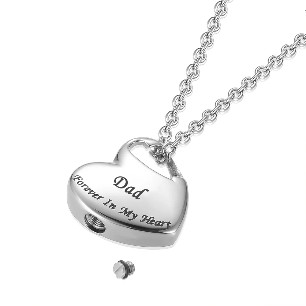 Cremation Jewelry for Ashes for Human Keepsake Stainless Steel Memorial Pendant Cremation Urn Necklace for Human Ashes