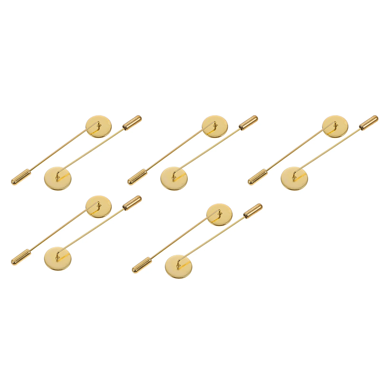 10 Pcs Brooch Holder Pin Stick Breastpin Round Tray Lapel Quilting Pins Sticks Alloy Boutonniere Vintage Costume Supplies