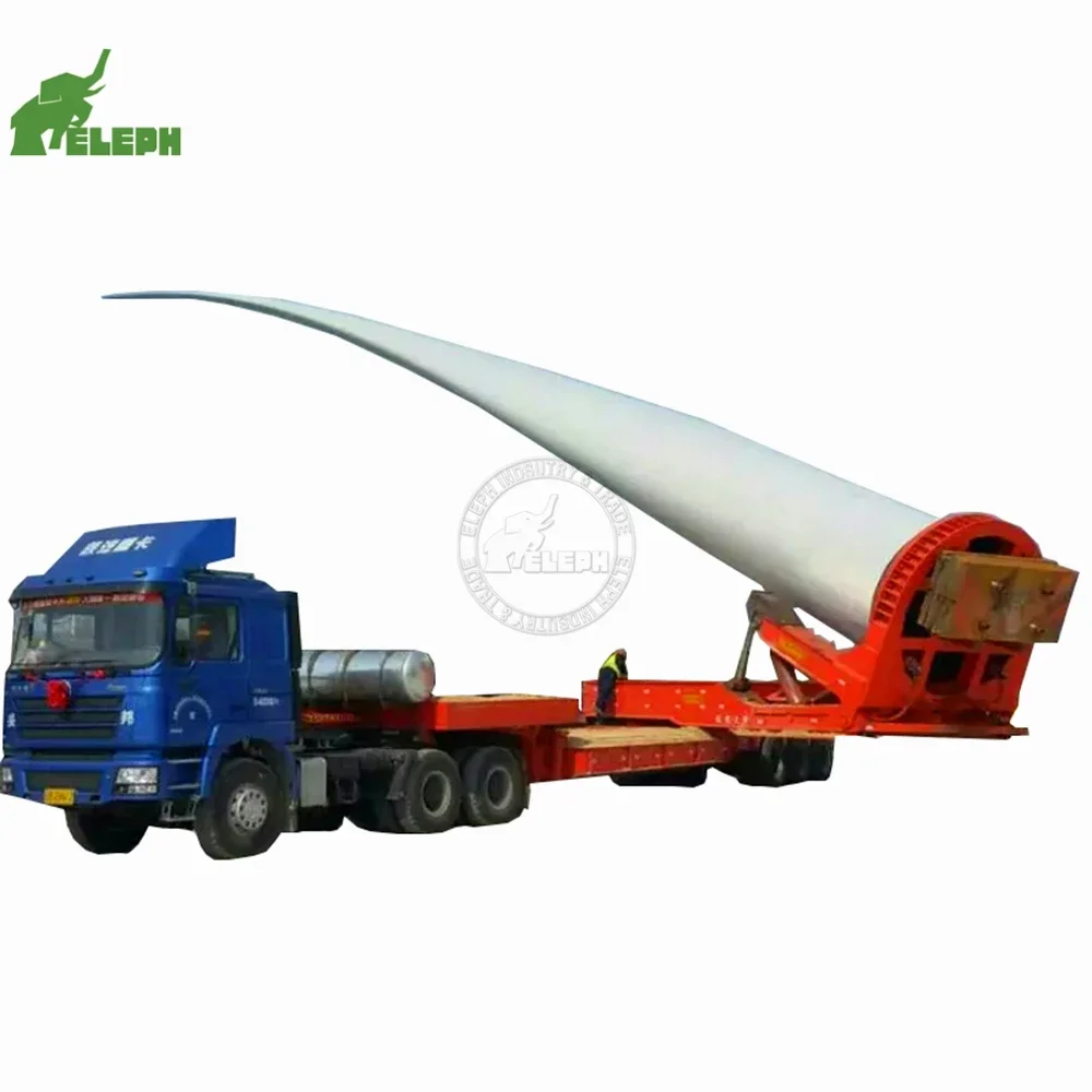 3 Axle Trailer Windmill Turbine Power Generate Transport Semi Trailer Wind Turbine Blades For Sales 07