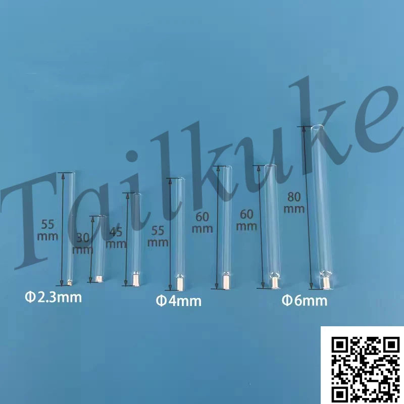 実験室用シルバークロイルリファレンス電極管、ガラス管、多孔質セラミックでカスタマイズ可能、6mm、4mm