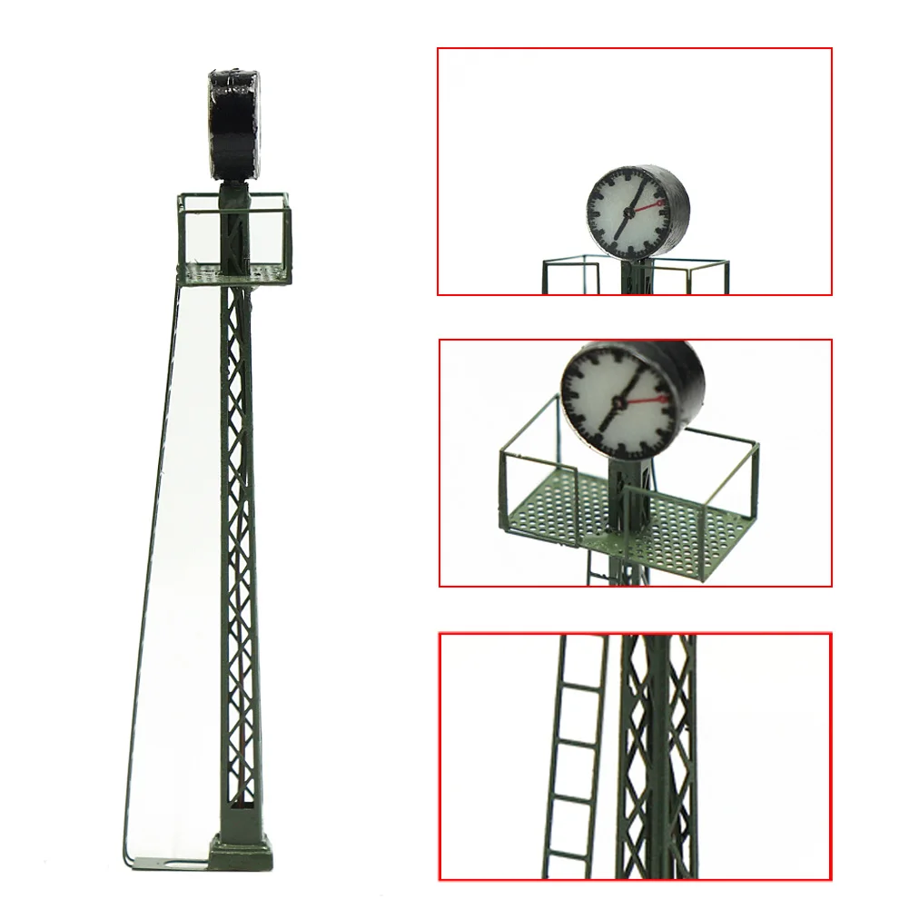 LQS61 Modelspoorlicht Platformklok op Lattice Mast Lamp Warm Wit N Schaal HO Schaal (pak van 1)