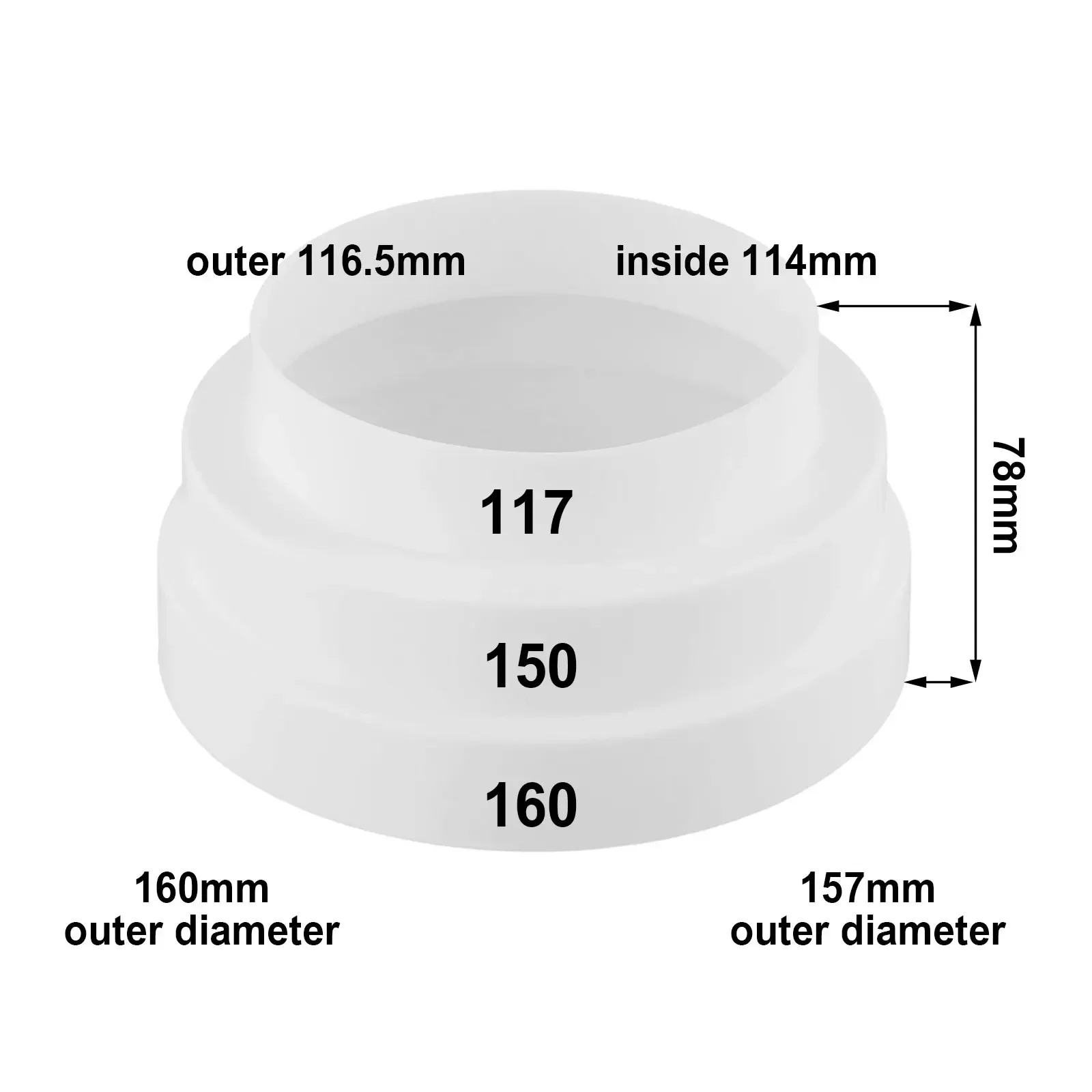 1pc Duct Multi Reducer Extractor Fan Pipe Connector 80/100/110/120/150/160mm Ventilation Round Air Ducts Exhaust Fans Parts