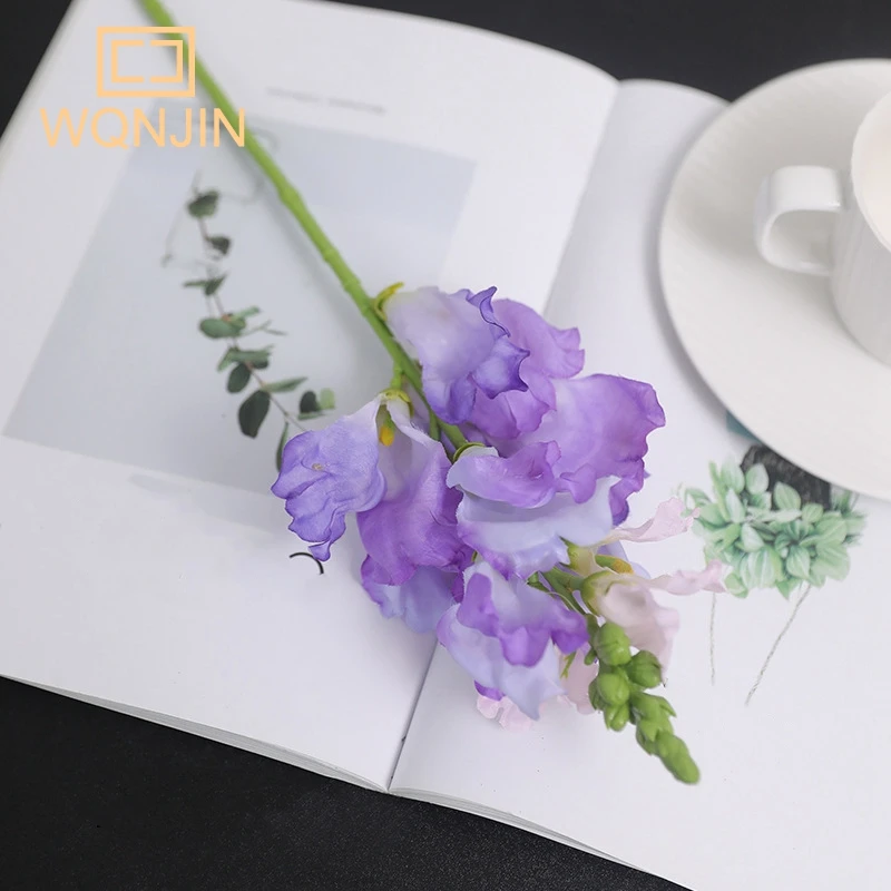 1 قطعة زهرة الصفير البنفسجي وهمية الحرير الزهور الاصطناعية Mariage حفلة عيد ميلاد الزفاف الأزهار ديكور المنزل الزينة فلوريس #6