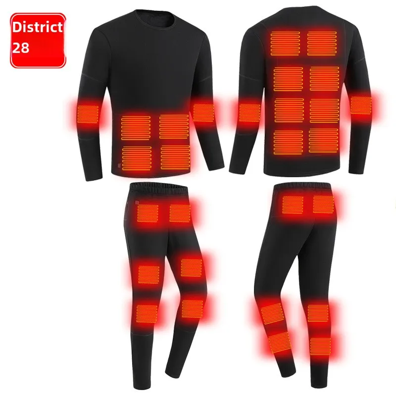 

28District Smart Men's and Women's Long PantsUSBCharging Heating Clothes Couple Suit Heating Clothes