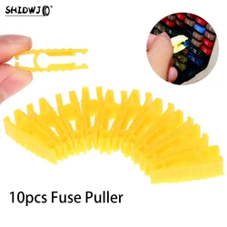 10 pz/lotto Micro auto fusibile estrattore Clip giallo plastica pinza pinzette strumento di installazione auto Automobile fusibile Clip estrattore strumenti