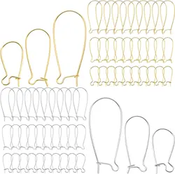 50Pcs 10X20mm/12X25mm Hypoallergenic Stainless Steel Kidney Closable Earring Hook Ear Wires DIY Jewelry Making Settings Base