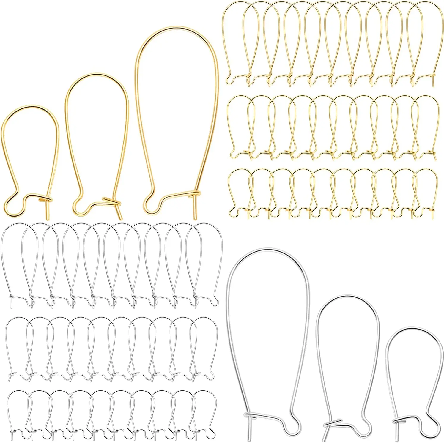 50 sztuk 10X20mm/12X25mm hipoalergiczny nerk ze stali nierdzewnej zamykany kolczyk hak przewody do uszu DIY tworzenia biżuterii ustawienia podstawa