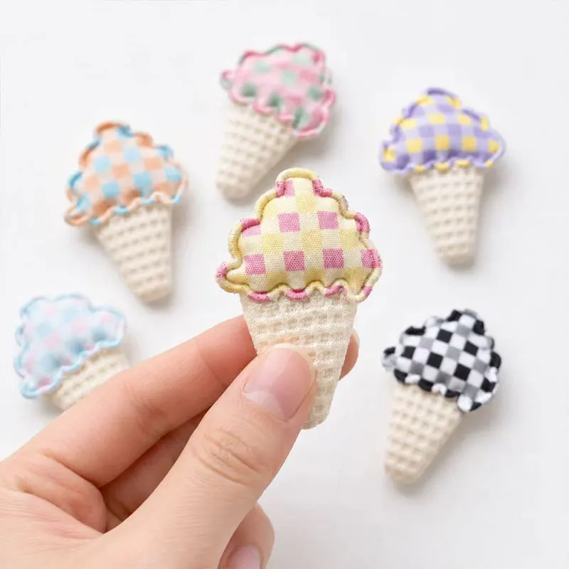 50 Stück Haarschmuck mit Eiscreme-Muster, Ultraschall-Gitter-Haarspangen, 2,5x4cm, Modische Kleidungszubehörteile – Detail 3