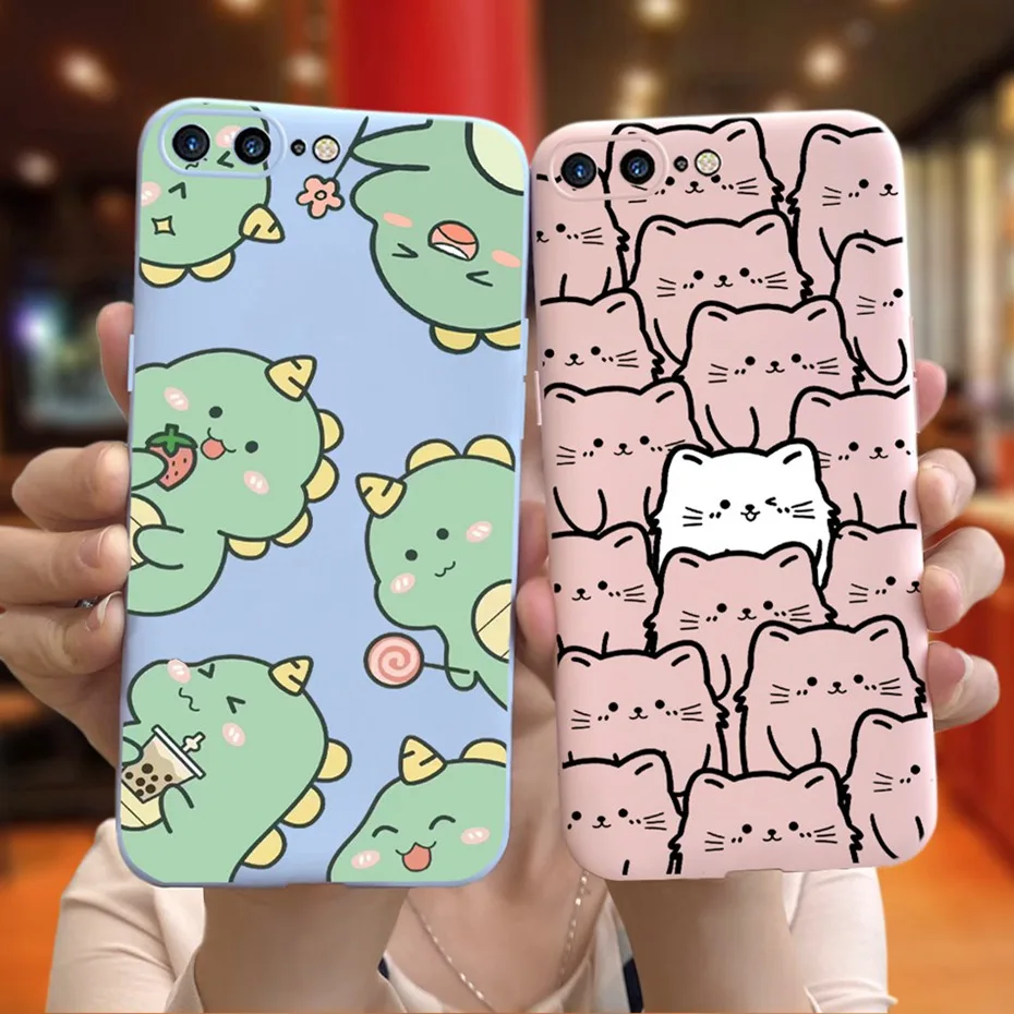 Case For iPhone 7 8 Plus iPhone7 iPhone8 Cute Cartoon Animal Printed Jelly Silicon Soft Phone Bumper For iPhone 7Plus 8Plus