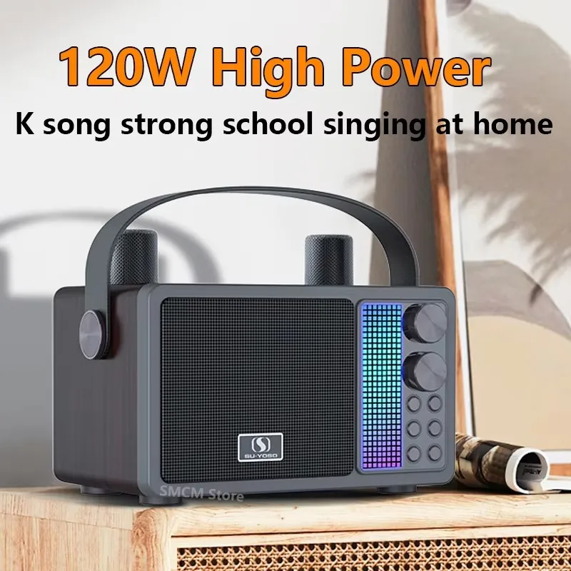 40W High Power RGB Pickup Rhythm Light Wireless Portable Microphone Bluetooth Speaker Sound Family Karaoke TF Subwoofer Ys-603