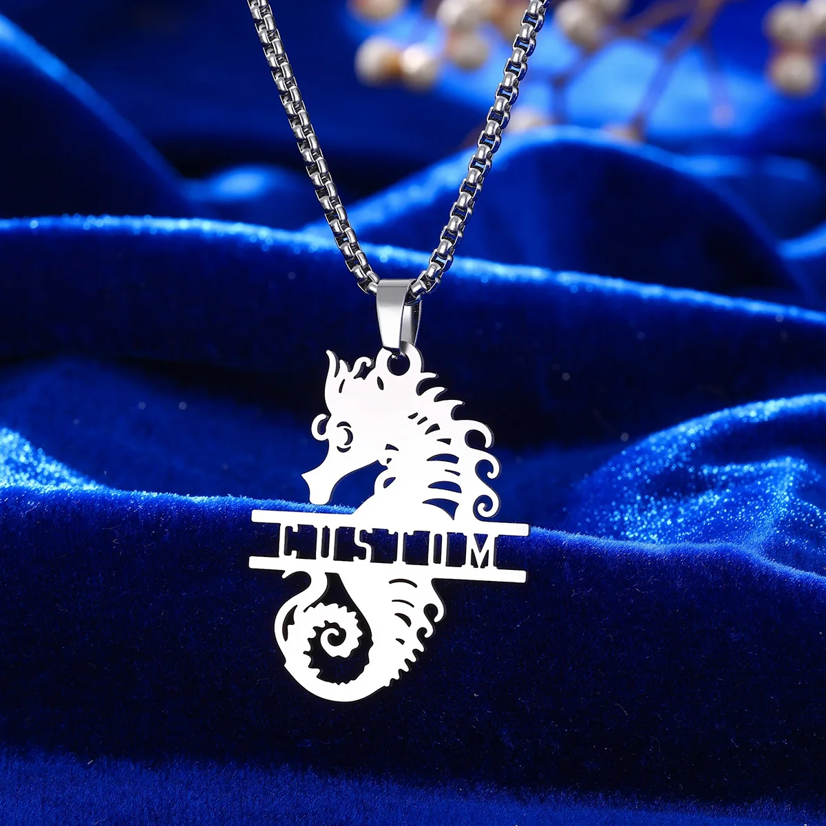 Stainless Steel Seahorse - themed Custom Pendant Necklace for Men and Women, Fashionable Jewelry Accessory