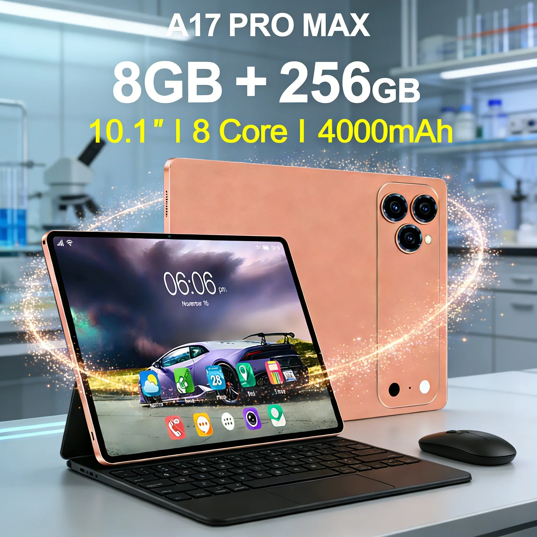 A17 Pro Max 10.1" Big Screen Tablet 8/256GB Android Smart Device Octa-Core Long Lasting Battery for Entertainment