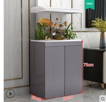 Fish tank cabinet Solid wood bottom cabinet Living room floor cabinet tank shelf base New