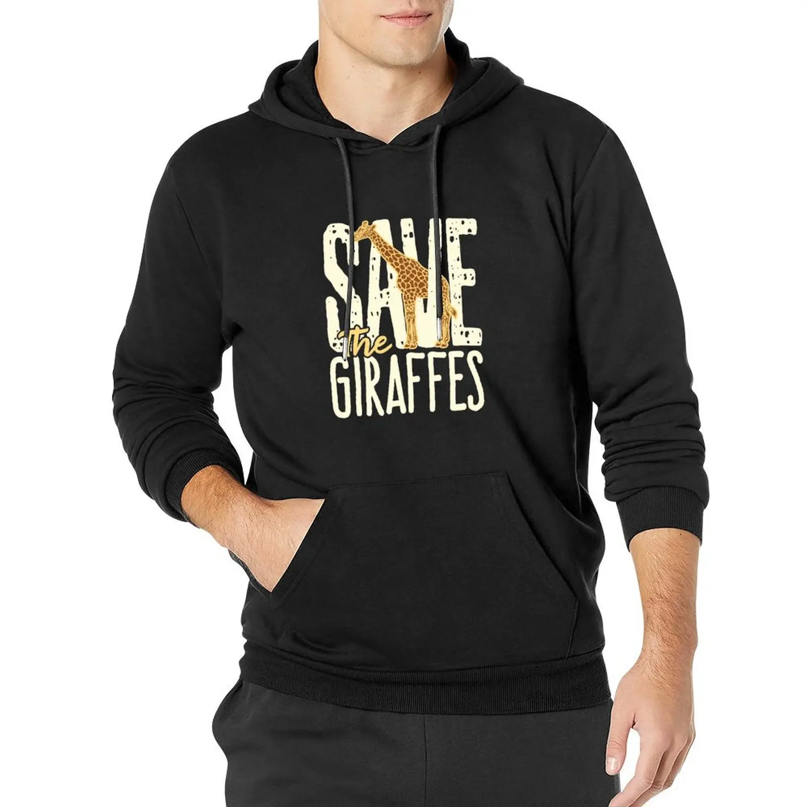 Save The Giraffes Pullover Hoodie graphic t shirts men streetwear men men's oversize hoodie