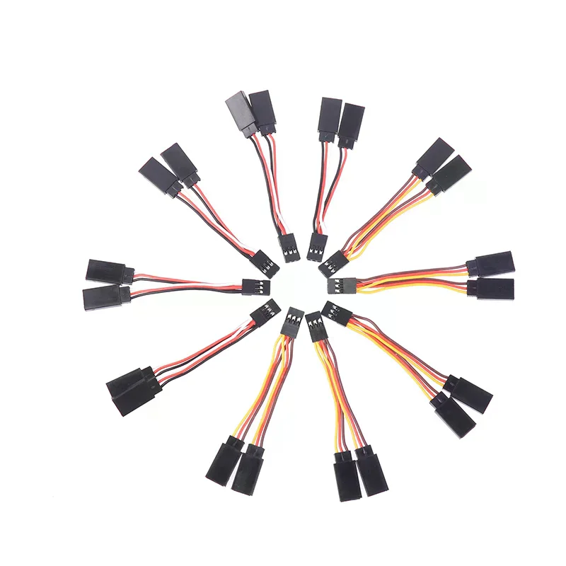 5 Pcs JR/Futaba Style Servo 1 To 2 Y Harness Leads Splitter Cable Male To Female Extension Lead Wire For RC Models 7Cm Hot Sale