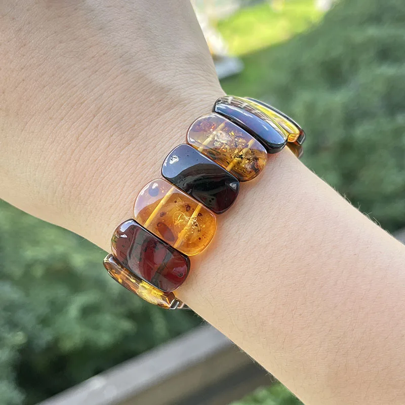 Natural Amber Bracelet&Bangles Women Adult Jewelry High-End Handmade Multicolor New Unique Original Baltic Amber Gifts Wholesale