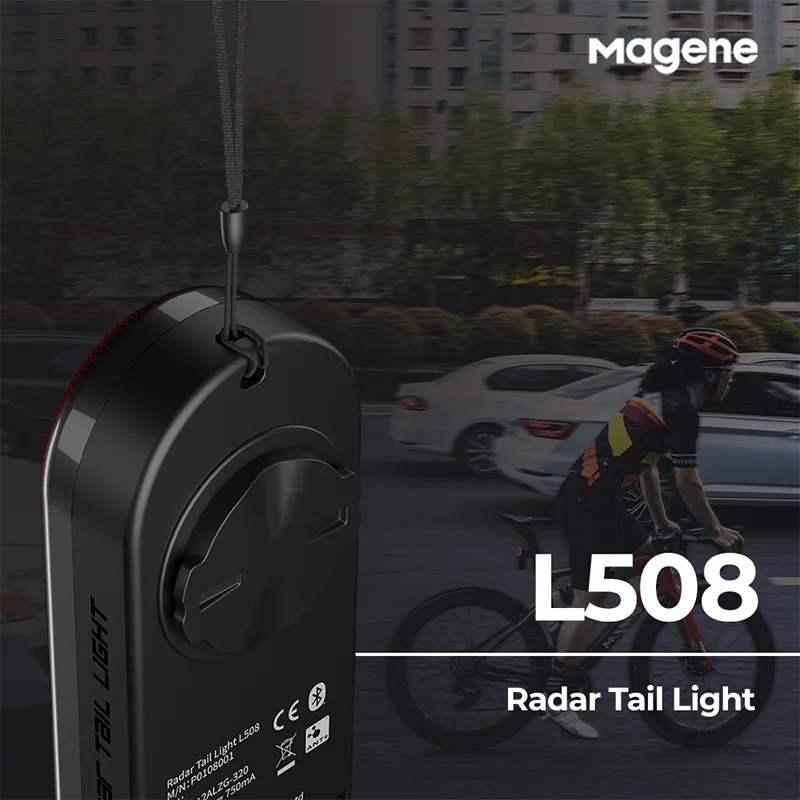 Magene Radar Bike Tail Light L508 Bicycle Rear Brake Sensing Lamp Saddle Seatpost ChargingEbike Waterproof LED Cycling Taillight