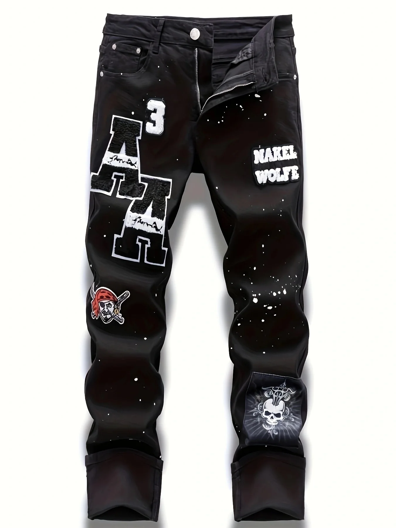 

Новые европейские и американские модные старые джинсы в стиле локомотива в стиле ретро