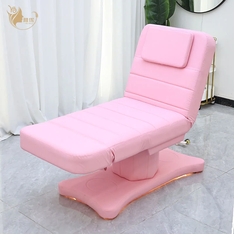 Electric Curved Lash Bed With Metal Frame And Synthetic Leather For Salon Eyelash Extension And Beauty Treatments