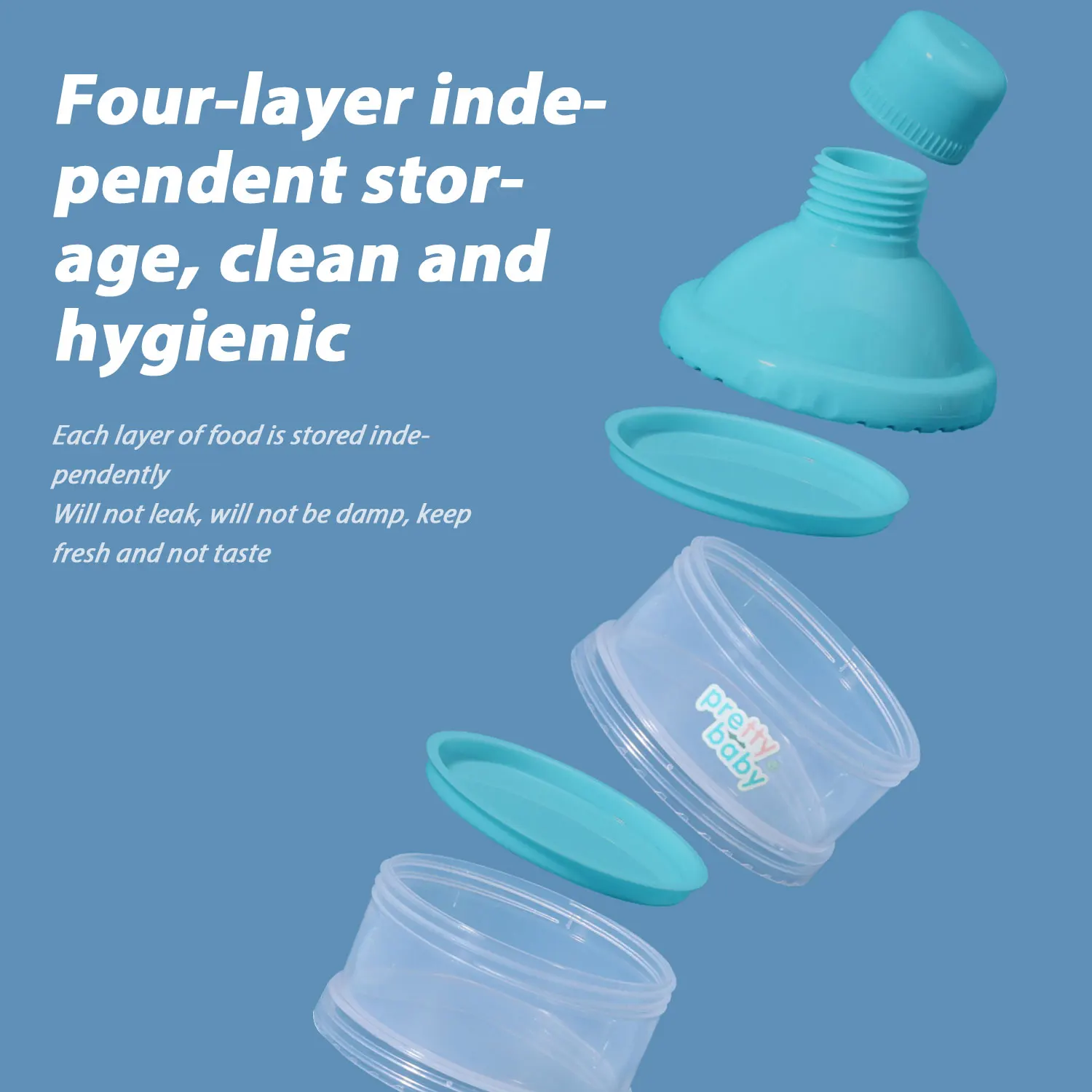 Scatola per latte in polvere multistrato trasparente staccabile a 4 strati, scatola per snack sigillata serie natalizia, scatola staccabile per latte in polvere per bambini