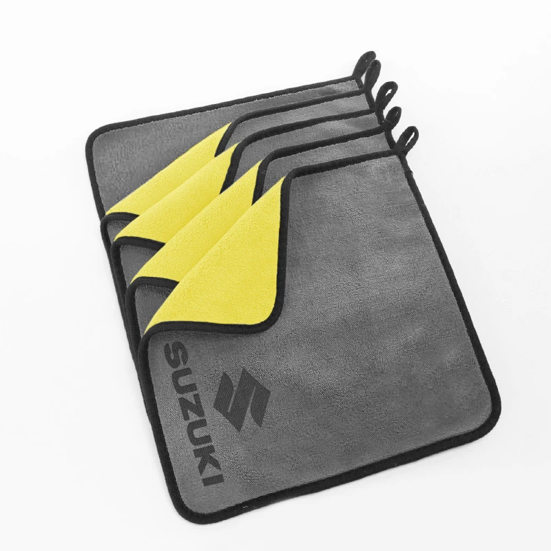 غسيل السيارات منشفة من الألياف الدقيقة شعار السيارات تنظيف تجفيف خرقة القماش Auot اكسسوارات لسوزوكي جراند سويفت جيمي فيتارا بالينو SX4 #5