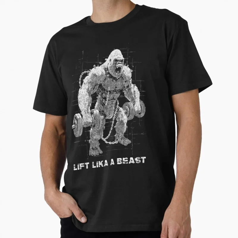 

Lift like a beast 0512 Funny Gift t shirt for Gym Workout Fitness 100% cotton Short Sleeve Graphic Clothes All size tops S-6XL