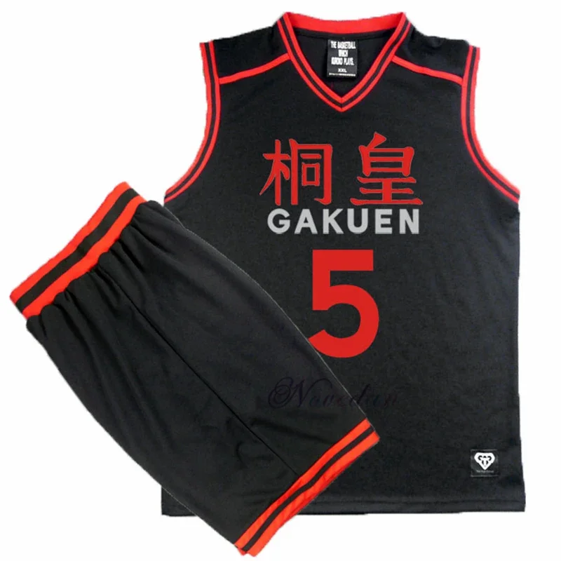 Anime Basket Basuke Cosplay GAKUEN School Uniform Aomine Daiki Basketball Jersey Sportswear T Shirt Shorts Costume Set