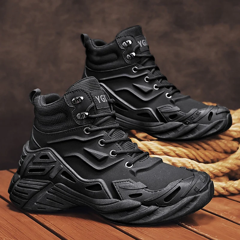 

Motorcycle Boots High-top Work Boots for Men Casual Sneaker Casual Shoes Sports and Leisure Loafers Wear-resistant Fashion New