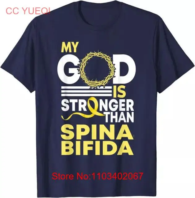 Футболка My God Is Stronger Than Spina Bifida, хорошее качество, размер S-5XL