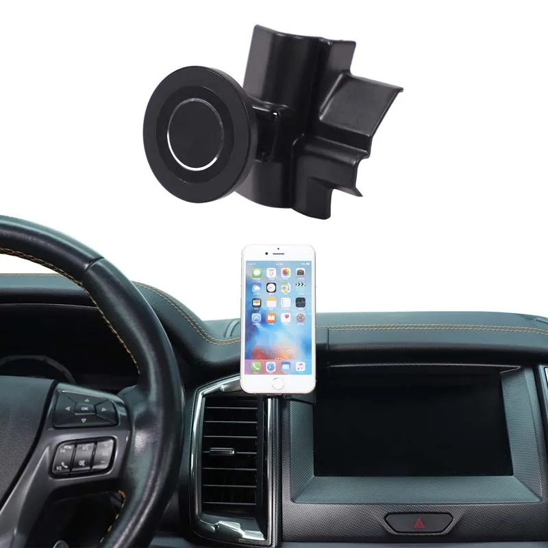 For Ford Ranger Wildtrak 2015-2021 Car Accessories ABS Black Car Central Control Mobile Phone Holder GPS Navigation Bracket