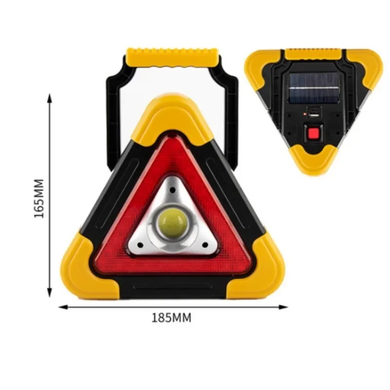 Luz de emergencia triangular Solar para coche, luz de advertencia intermitente de seguridad para carretera, estacionamiento, lámpara de señal anticolisión