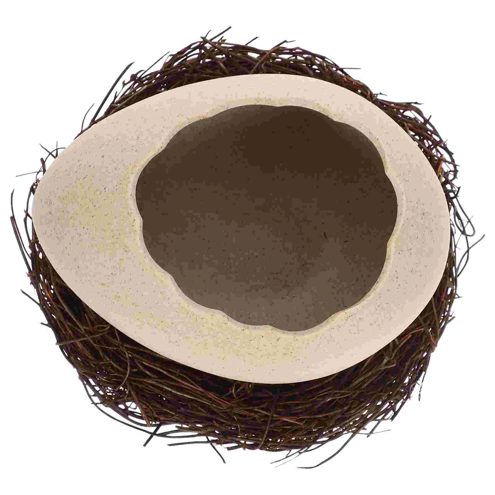 Shell Bird's Nest Dessert Bowl Large Capacity Snack Bowl Unique Eggshell Shape Ceramic Fruit Dish Kitchenware Decorative