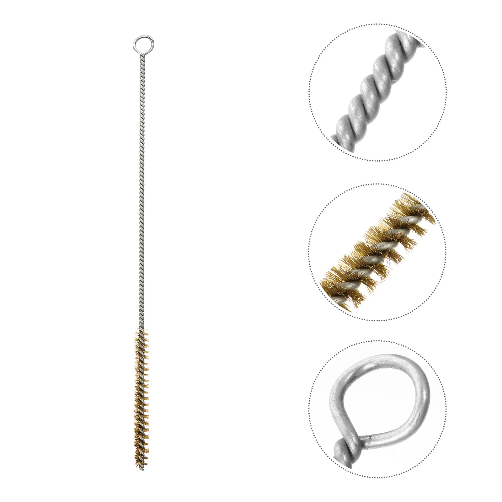 

Copper Wire Brushes for Cleaning Welding Slag Rust Dust Flexible Brass Bristles Unfinished Metal Parts Internal Diameters