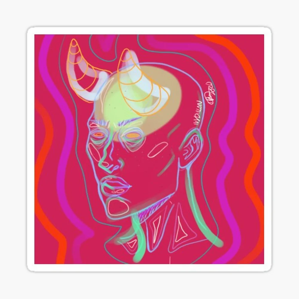 devilled goggles Sticker for Laptop Decor Bedroom Car Cute Cartoon Art Fashionable Public Suitcase