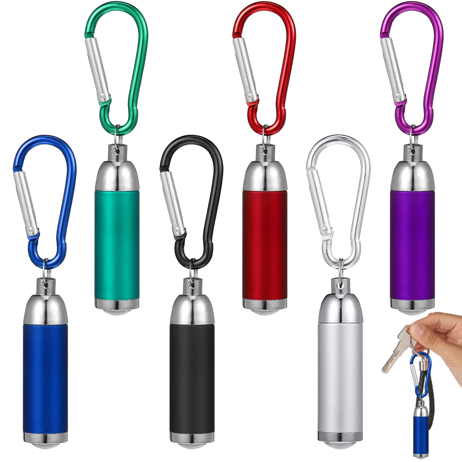 

12 PCS Keychain Mini Flashlight Flashlights Climbing Hook Small Creative Torch Outdoor Camping Portable Keychains Travel