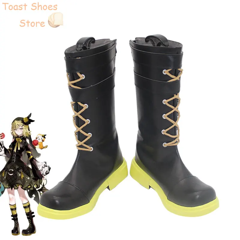 Rin-zapatos de cuero PU para Cosplay, botas de Carnaval para Halloween, accesorios para disfraces