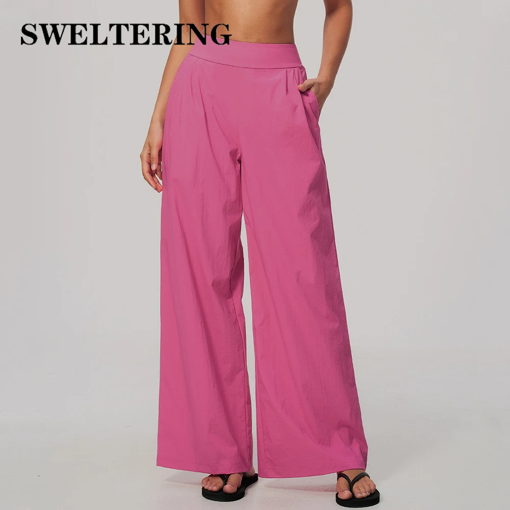Yoga Pants Women Breathable Straight-Leg Sports Pants Gym Fitness Bell Bottom Trousers Female Naked Feeling Wide Leg Yoga Pants