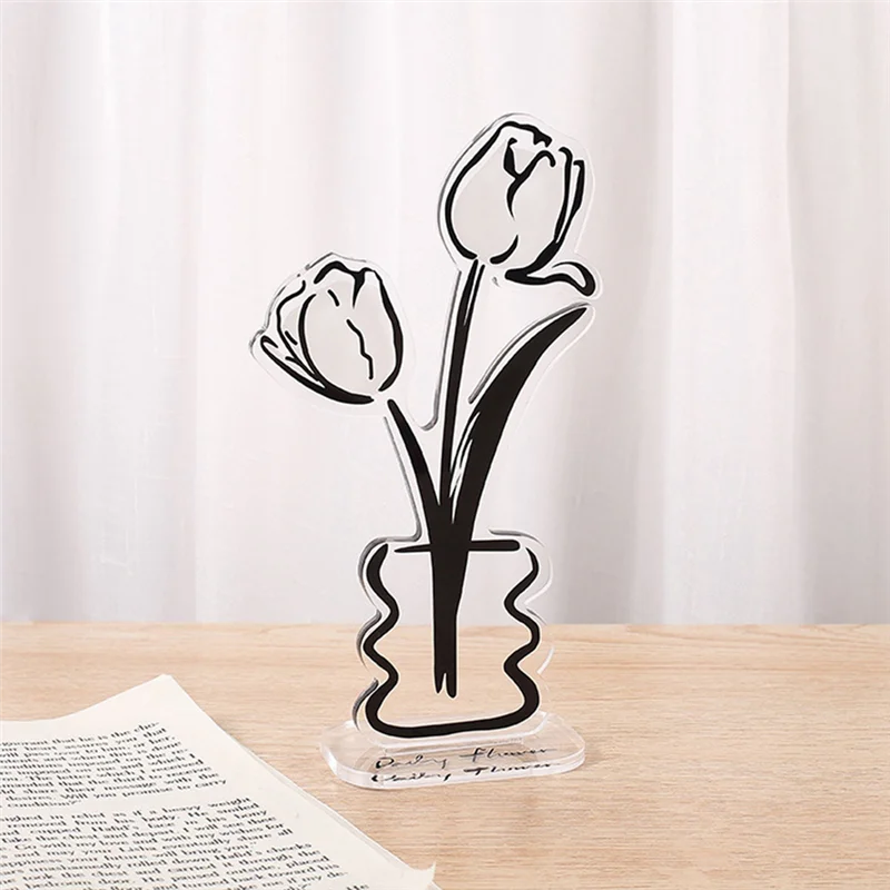 ABFM-Flower Ornament Notizclip Advanced Dark Wind Flower Convenience Folder File Message Photo Message Ornament