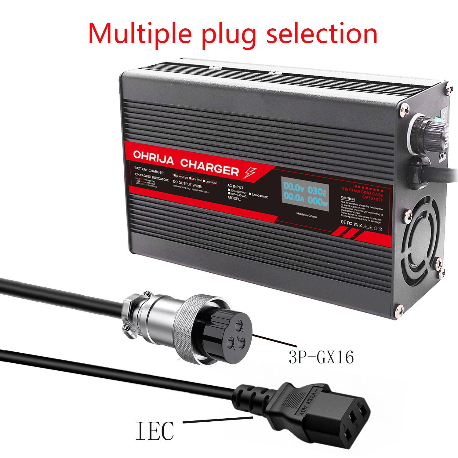 شاحن 60 فولت حافظة ألومنيوم ذكية مناسبة 67.2 فولت 4A لشاشة عرض LCD 16S 59.2 فولت بطارية ليثيوم أيون ليبو شاشة OLED شاحن سريع