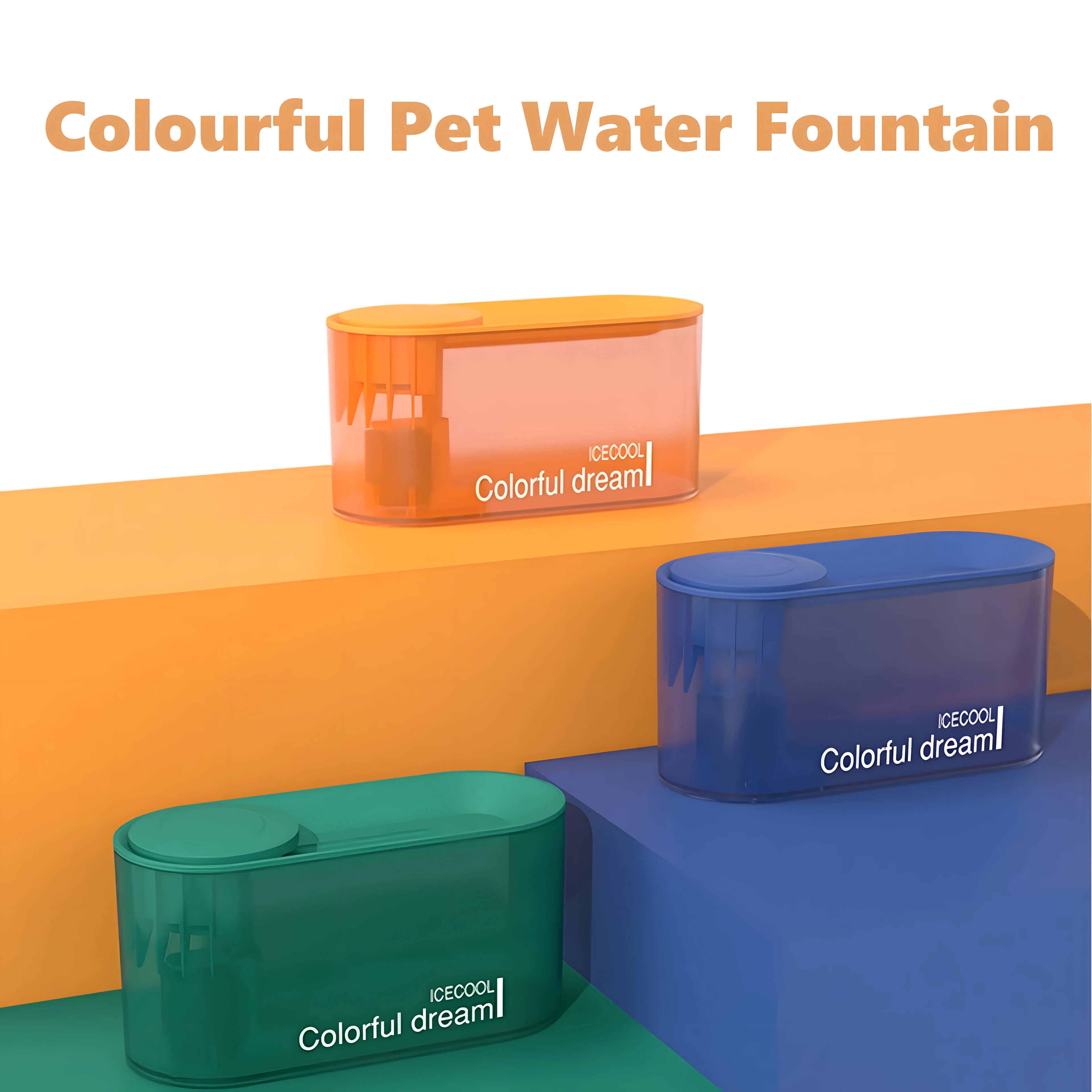 

Automatic Power-Off Pet Water Fountain Colorful Water Flow Smart Cat Drinking Fountain Triple Filtration Healthy Pet Dispenser