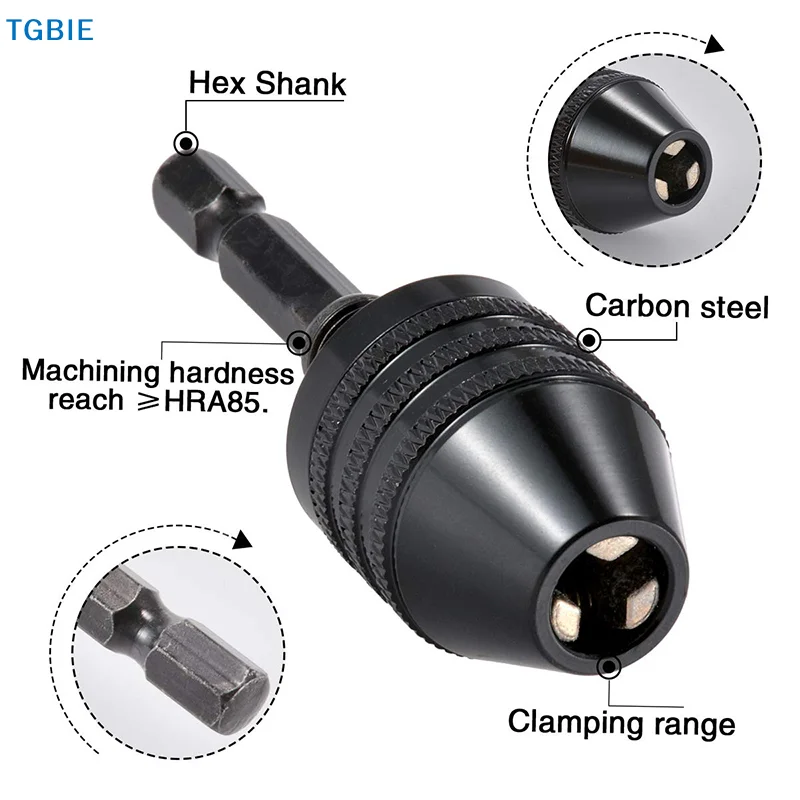 

[TL][TL]Quick Change Keyless Drill Bit Chuck Hex Shank Adapter Converter Tool