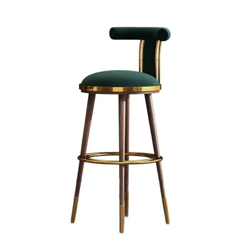

Designer stainless steel bar chair, lifting rotating island high stool, light luxury high-end backrest bar chair
