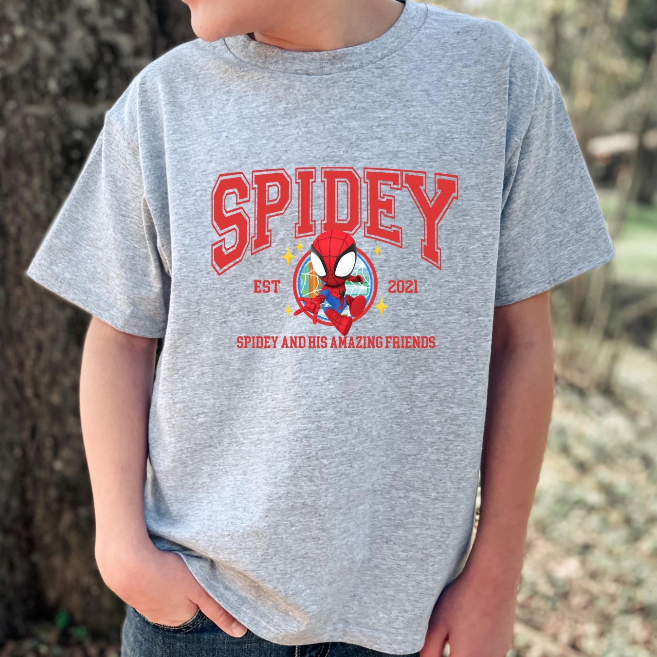 2-sided Spidey and His Amazing Friends Shirt, Ghost Spider Spin Matching Tee, Disney Comic Tee, Disneyland Family Trip Gifts