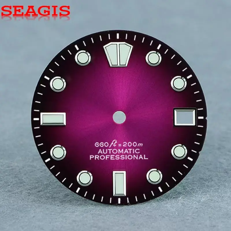 

SEAGIS Sub Mariner Dial 28.5mm High quality Sunburst Gradual Color GS MOD dial NH35 MOVT BGW9 lume No Logo Watch Face Accessory