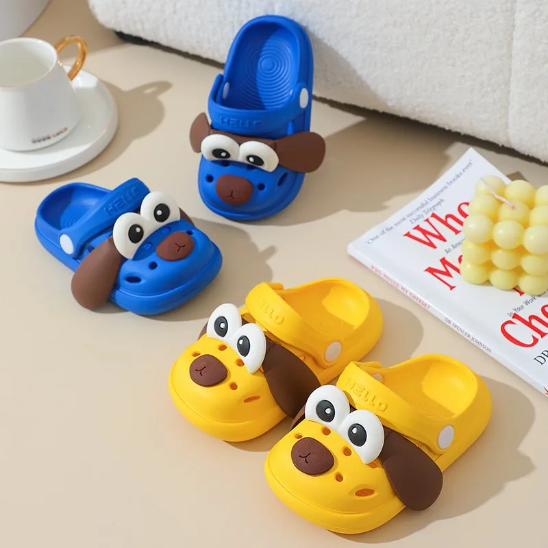 Summer Slippers Children\'s Cute Cartoon Men and Women Children\'s Home Bath Non-Slip Sandals Baby Soft Bottom Outdoor Hole Shoes