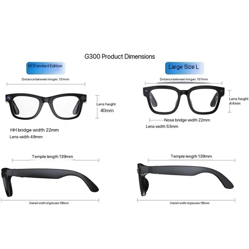 Hiwego New  Smart AI Glasses 800W pixel AI Shooting Camera HD Photo Video Voice Call Translation  Bluetooth Glasses For xiaomi