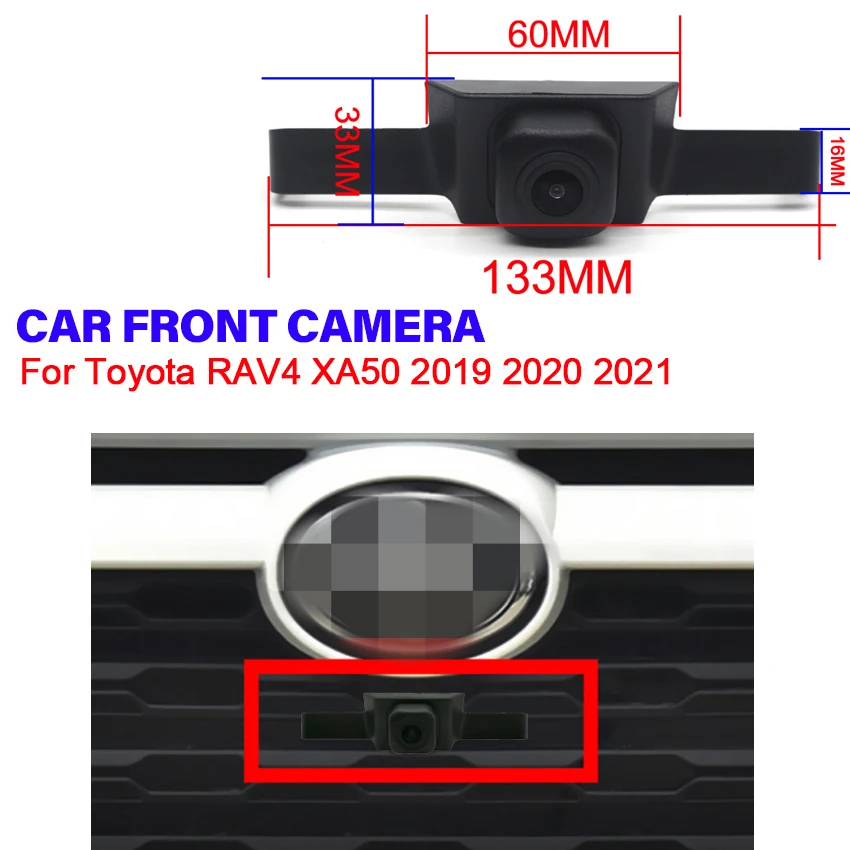 

HD CCD AHD Car Front View Parking Night Vision Positive Waterproof Logo Camera For Toyota RAV4 XA50 2019 2020 2021 wide angle